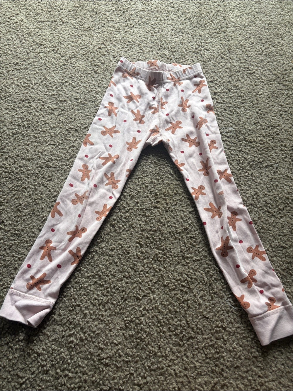 B31 Hanna Andersson 5t Gingerbread Print Pink Pajama Bottoms